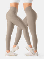 PowerBand Resistance V-Waist Leggings (Reversible Wear)